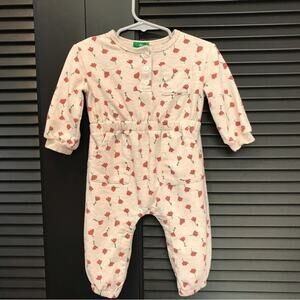 dip baby jumpsuit, Red Floral Pattern, Size 6-12 Months